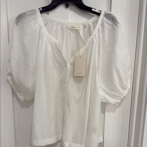 Doen June Top White Puff Sleeve Blouse